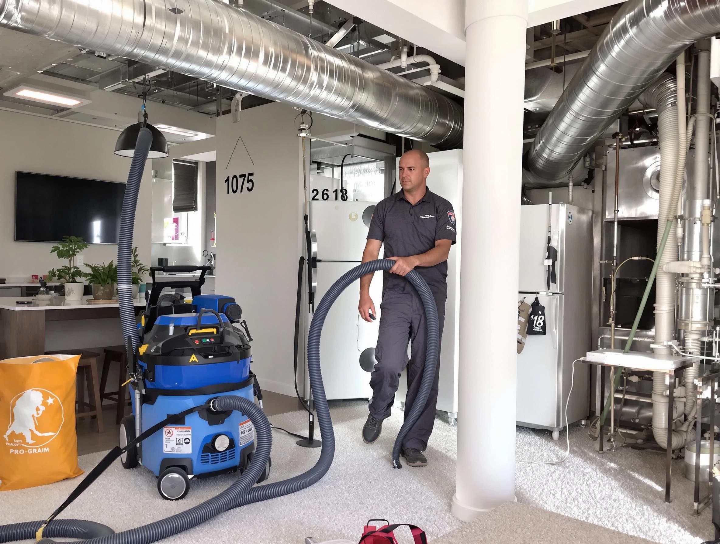 Rialto Air Duct Cleaning expert performing detailed indoor duct cleaning for improved air quality in Rialto