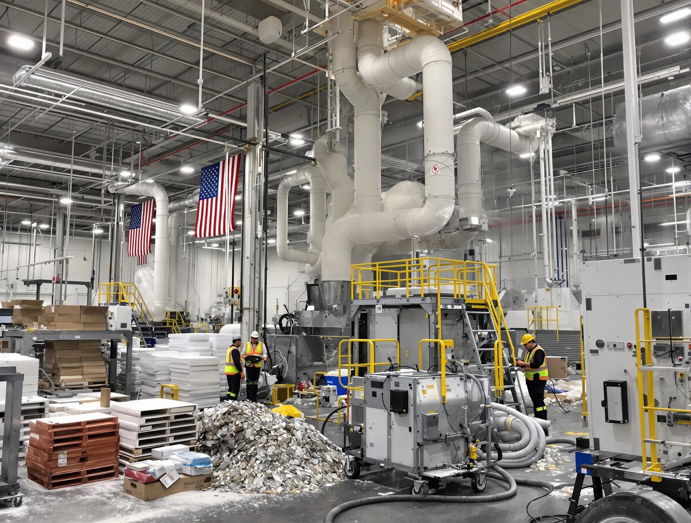 Rialto Air Duct Cleaning team performing large-scale industrial duct cleaning at a commercial facility in Rialto