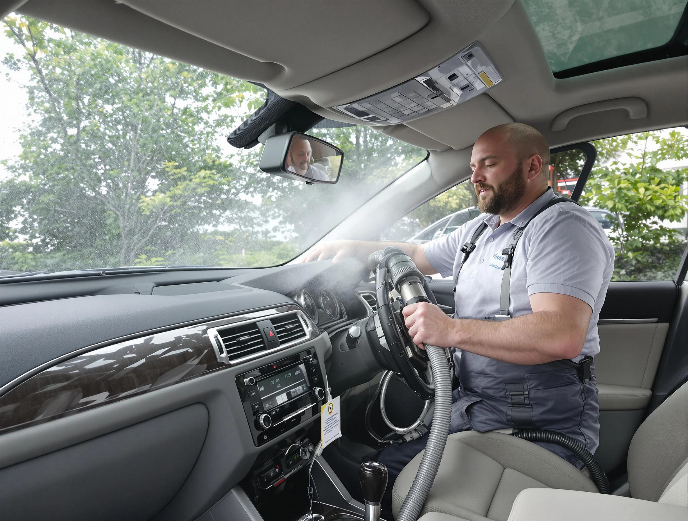 Rialto Air Duct Cleaning specialist performing professional car duct cleaning in Rialto