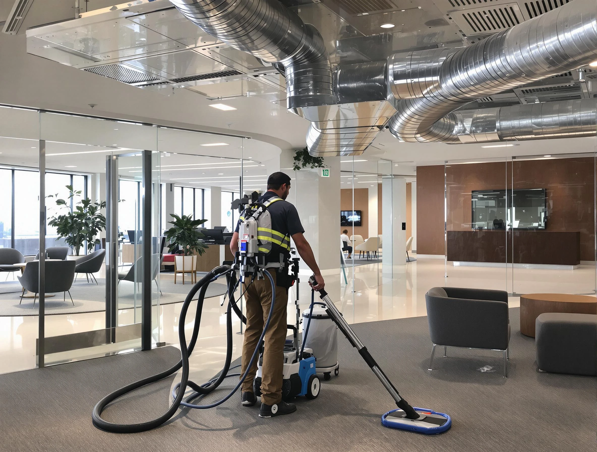 Commercial duct cleaning service by Rialto Air Duct Cleaning in Rialto