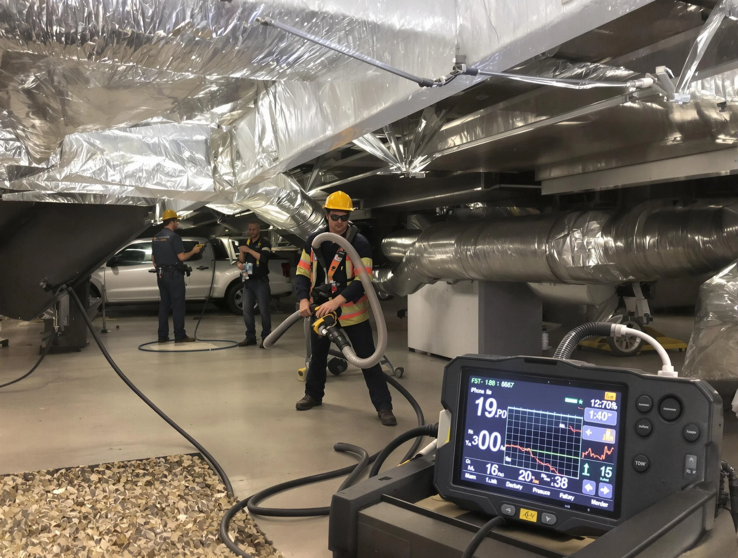 Professional negative pressure duct cleaning by Rialto Air Duct Cleaning in Rialto